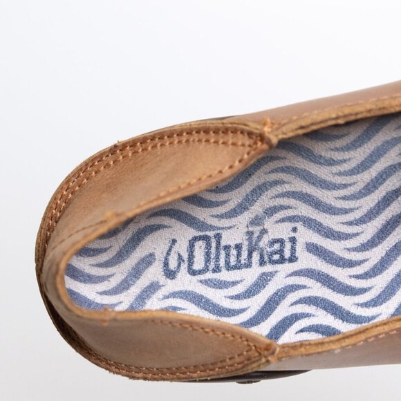 Olukai Kakaha Leather Loafer Brown Fox Slip On - Picture 14 of 16